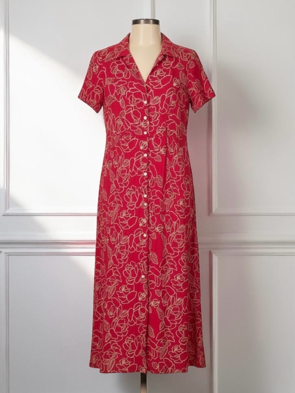 90s Vintage Eddie Bauer Maxi Dress Small Americana Heritage Feminine Cottagecore